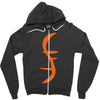 helix of heroes funny retro sci fi superhero symbol cool logo Zipper Hoodie