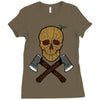 skull wood Ladies Fitted T-Shirt