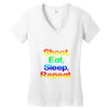 shoot eat sleep repeat gun Women's V-Neck T-Shirt