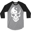 yin yang skull 3/4 Sleeve Shirt