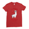 boxing llama Ladies Fitted T-Shirt