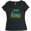 i bleed blue and green Women's Triblend Scoop T-shirt