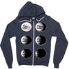 the phases of the moon of laika dog Zipper Hoodie