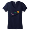 ducks fly together Women's V-Neck T-Shirt