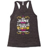 i am a june women Racerback Tank