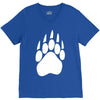 large bear paw print crew neck long sleeve V-Neck Tee