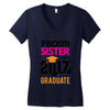 Class of 2017 Proud Sister Graduation Women's V-Neck T-Shirt