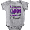 i love someone with pancreatic cancer to the moon &amp; back to infınıty Baby Bodysuit