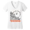 This Girl Loves Pomeranian Women's V-Neck T-Shirt