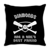 diamonds are a girls best friend girls softball shirt funny women spor Throw Pillow