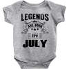 Legends Are Born In July Baby Onesie