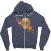 women's sugar skull purple Zipper Hoodie