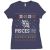 santa pisces christmas ugly t shirts Ladies Fitted T-Shirt