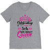 Celebrating With the 5th Birthday Queen V-Neck Tee