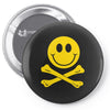 smiley pirate skull and crossbones Pin-back button
