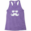 hipster glasses and moustache Racerback Tank