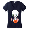 skull bunny Women's V-Neck T-Shirt