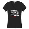 mike dustin lucas eleven will Women's V-Neck T-Shirt