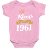 kings are born in 1961 Baby Onesie