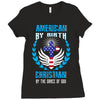 American by Birth Christian By the Grace of God Ladies Fitted T-Shirt