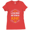 Legends are born in June Ladies Fitted T-Shirt