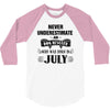 never underestimate an old man who was born in july 3/4 Sleeve Shirt