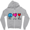 peace love wine Zipper Hoodie