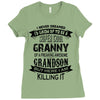 Super Cool Granny Of A Freaking Awesome Grandson Ladies Fitted T-Shirt