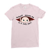 July Peeking Out Baby Boy Ladies Fitted T-Shirt