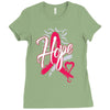 breast cancer awareness hope ribbon heart Ladies Fitted T-Shirt