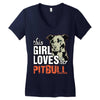 This Girl Loves Pitbull Women's V-Neck T-Shirt