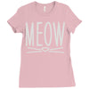 meow cute cat face Ladies Fitted T-Shirt