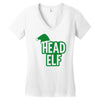 christmas head elf Women's V-Neck T-Shirt