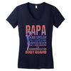 papa   body guard Women's V-Neck T-Shirt