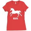 unicorn believe Ladies Fitted T-Shirt