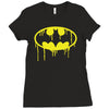 batman dying bleeding logo Ladies Fitted T-Shirt