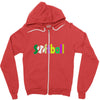 softball neon rhinestud Zipper Hoodie