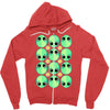 sad alien and daisy nineties grunge pattern Zipper Hoodie