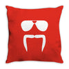 aviator sunglasses horseshoe fu manchu biker mustache Throw Pillow
