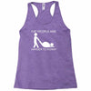 fat people are harder to kidnap funny Racerback Tank