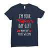 i'm your father's day gift mom says you're welcome, Ladies Fitted T-Shirt