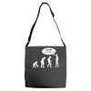 banksy funny human evolution indie Adjustable Strap Totes