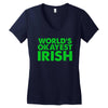 world's okayest irish Women's V-Neck T-Shirt