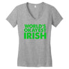 world's okayest irish Women's V-Neck T-Shirt