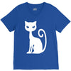 white cat funny V-Neck Tee