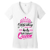 Celebrating With the 4th Birthday Queen Women's V-Neck T-Shirt