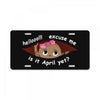 April Peeking Out Baby Girl License Plate