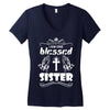 I Am One Blessed Sister Women's V-Neck T-Shirt