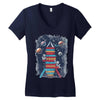 reading rocket ship Women's V-Neck T-Shirt