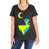 moon cat Ladies Curvy T-Shirt